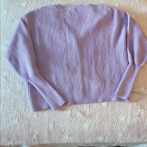 Lavender Button-Up Cardigan Sweater - Picture 3 of 4